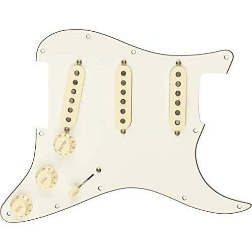 Fender 기타 파트 Pre-Wired Strat Pickguard, Original 57/62 SSS, Parchment 11 Hole PG