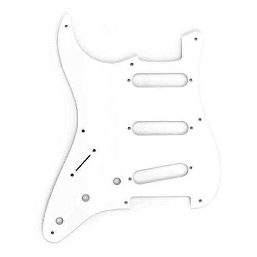 Fender 픽 가이드 Pickguard, Stratocaster® S/S/S (Left-Hand), 8-Hole Mount, White, 1-Ply