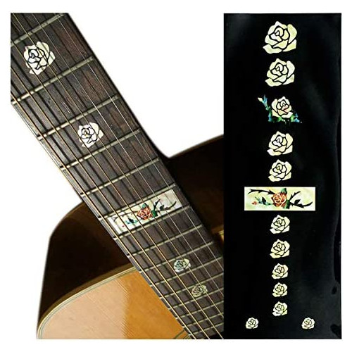 Jockomo 로즈/화이트 펄 기타에 붙인 inlaid 스티커