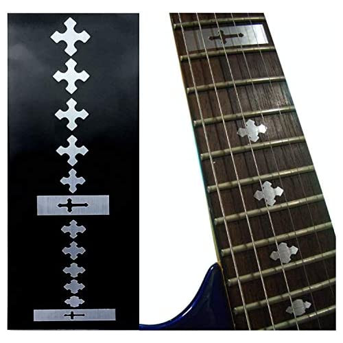 Jockomo 메탈릭・파이어 후레임 기타에 붙인 inlaid 스티커