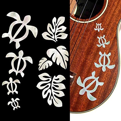 Jockomo Honu/호누・패밀리 & 하와이안 Leaf(아바 론)우쿨렐레에 적합 inlaid 스티커