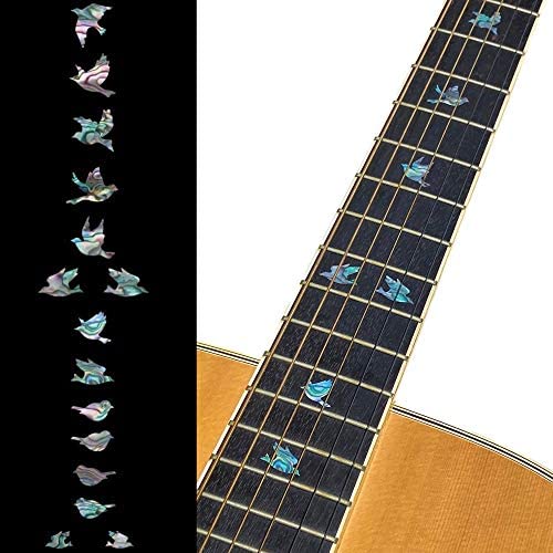 Jockomo DOVE・비둘기 (White펄) 기타에 붙인 inlaid 스티커