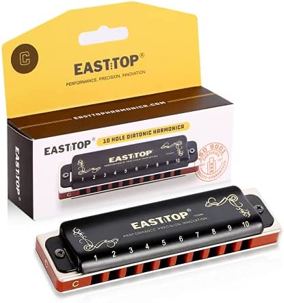 East top Upgraded Diatonic Harmonica 10 Holes 20 Tones Mouth Organ Harmonica Key of C T009 Shonrry Harmonica for Adult, Students, Beginners and All Skill Levels‘ Players