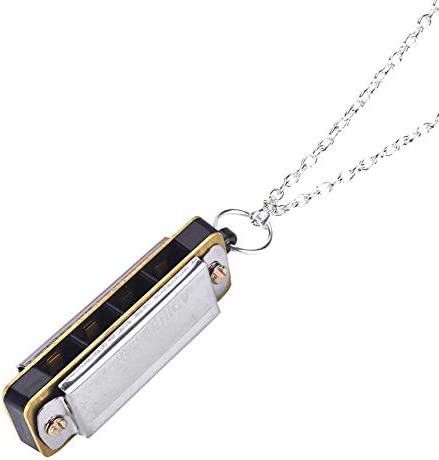 Bnineteenteam Mini Harmonica Necklace,Portable 4 Hole 8 Tone Necklace Music Instrument Musical Necklace Toy