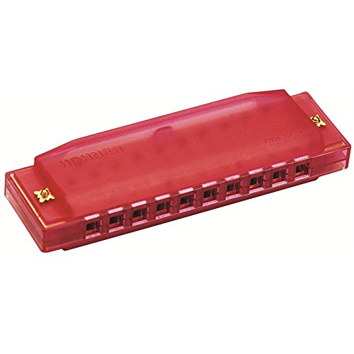 Clearly Colorful Translucent Harmonica, Red