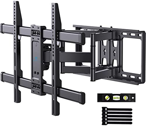 PERLESMITH Full Motion TV Wall Mount for Most 37-75 inch TVs up to 132 lbs, Max VESA 600x400mm, Wall Mount TV Bracket with Dual Articulating Arms, Tilt, Swivel, Extension, PSLFK1
