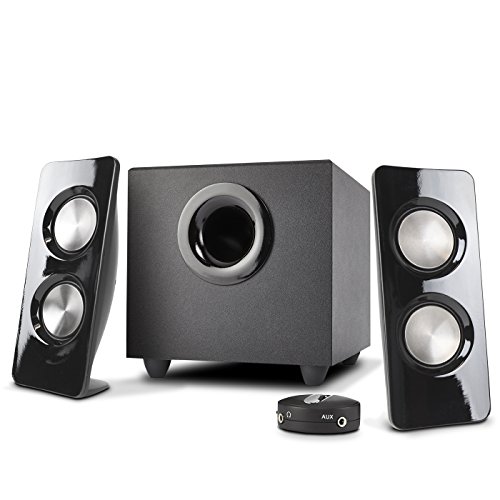 Cyber Acoustics 2.1 Speaker Sound System with Subwoofer and Control Pod - Great for Music, Movies, Multimedia PCs, Macs, Laptops and Gaming Systems (CA-3370A)