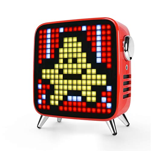 Divoom Tivoo Max - Pixel Art Bluetooth Speaker with Hi-Res 40W Audio, 8in LED Display Decor APP Control for Home, Office, Gaming Room(Red)