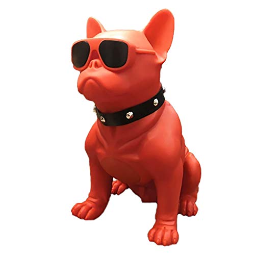 Bluetooth Speakers French Bulldog Art Bluetooth Speakers, Portable Bluetooth Speakers, Suitable for Mobile Phones, Laptop, Tablets, TV Bluetooth Speakers (Large, Red ：12.99/13.18/7.36in)