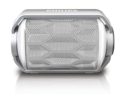 Philips BT2200W/27 Bluetooth Wireless Portable Speaker with Built-in Microphone and Rechargeable Battery (White)
