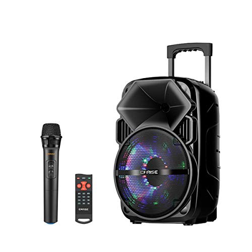 Bluetooth PA Speaker System with Wireless Microphone | 8 Inch Portable Outdoor Karaoke Machine | Fun Wireless Speaker for Party | EARISE V30