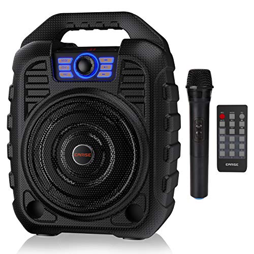 EARISE T26 Portable Bluetooth PA Speaker System with Wireless Microphone, Karaoke Machine for Party / Outdoors, FM Radio, Audio Recording, Remote Control, Supports TF Card / USB / AUX