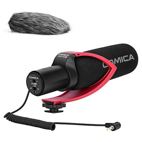 Camera Microphone, Comica CVM-V30 PRO Professional Video Microphone with Wind Muff, Super Cardioid Shotgun Microphone for Canon Nikon Sony DSLR Cameras,Camcorder(3.5mm mic)
