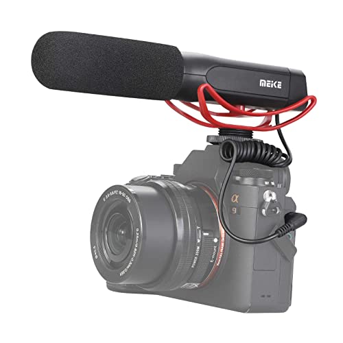 Meike MK-MP2 Camera Shotgun Microphone Uni-Directional Cardioid Condenser Photography Interview Video Mic Compatible with Sony Digital Camera Camcorder with Standard 3.5mm Port
