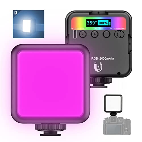 ULANZI VL49 RGB LED Light, Mini RGB Color Camera/Camcorder Light, Pocket Size 2000mAh Rechargeable Video Light with 2500k-9000k Color Range Magnet Design Youtuber Livestreaming Accessories