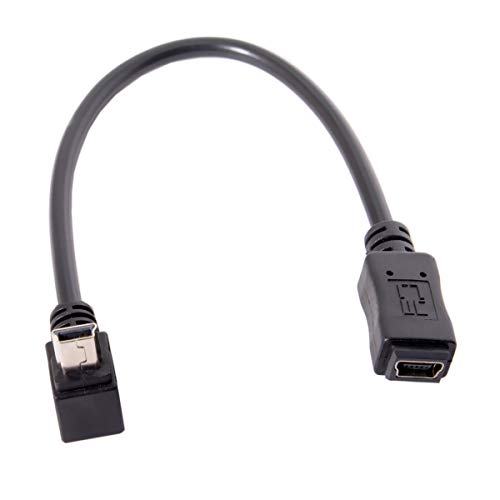 CY GPS Mini USB 5Pin 90Degree Up Direct Angled Male to Mini USB 5Pin Female Extension Cable