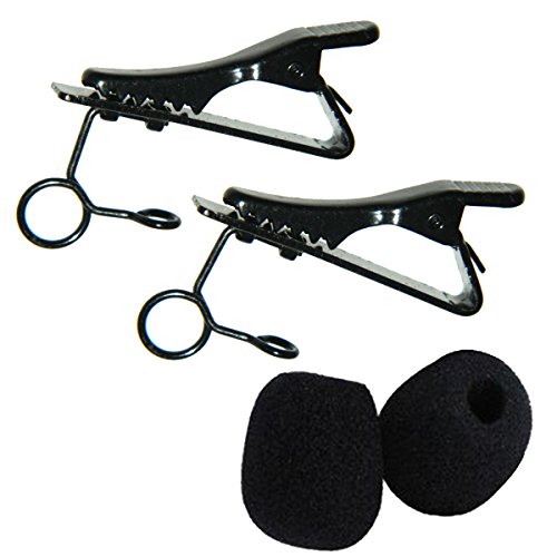 Foitech Clip 5/16 Ring-type Lapel/Lavalier Microphone Tie Clip, 2-pack (Black)