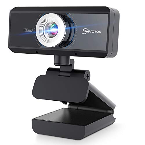 Webcam with Microphone, EIVOTOR 720P HD Plug and Play Wide Angle Streaming Computer Web Camera for Desktop/Laptop with Video Calling/Conferencing, Online Studying, Streaming, and Gaming