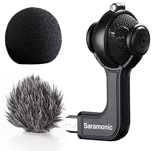 Saramonic G-Mic Stereo Ball Gopro Microphone with Foam & Furry Windscreens Compatible with GoPro HERO3, HERO3+ and HERO4