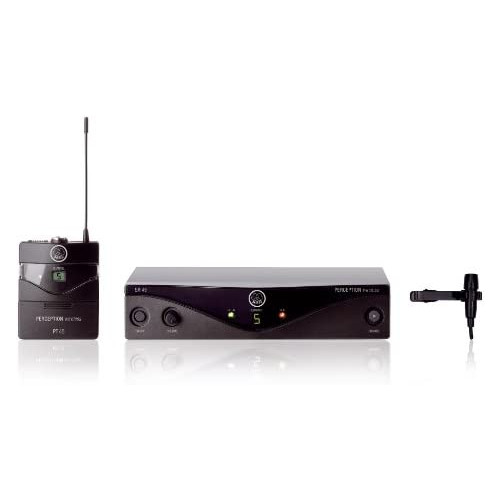 AKG Pro Audio Perception Wireless Microphone System with SR45 Stationary Receiver and PT45 Pocket Transmitter- Instrumental Set (3250H00010)