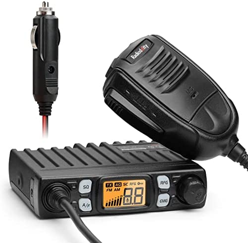 Radioddity CB-27 Mini CB Radio Mobile 40-Channel, AM Instant Emergency Channel 9/19, RF Gain with Removable Microphone