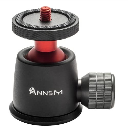 ANNSM Tripod Ball Head 360° Panoramic and 135° Tilt Rotatable with 1/4u201D Screw Thread and Volume Locking Knob for DSLR Cameras/Tripods/Monopods/Camera Slider Track/Camera Dolly Slider
