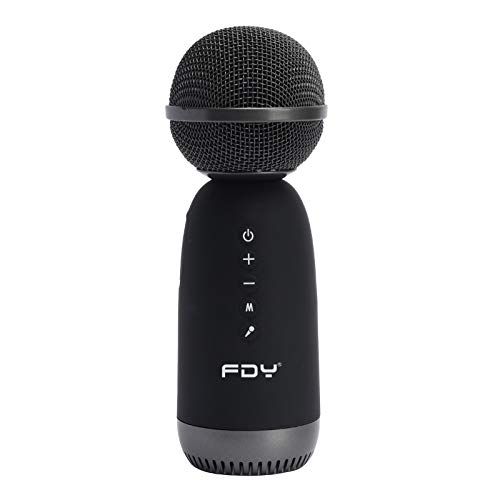 Portable Handheld Microphone, Toy for Boys and Girls of All Ages, Built-in Bluetooth Speaker, Childrens Multi-Function Karaoke Machine, Black