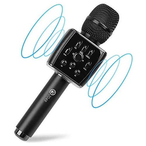 2049 X37 12w Cardioid Dynamic Karaoke Microphone, Adult Kid Handheld Wireless Bluetooth Karaoke Machine for Home/Carpool/Party/Classroom/Outdoor Compatible with Smart phone/PC/PAD/Car Speaker/TV