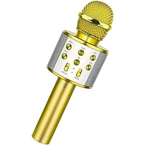 Wireless Bluetooth Karaoke Microphone,Rechargeable Kids Microphone Karaoke Machine,Professional Handheld Karaoke Mic Speaker Home KTV Kids Birthday Party - Best Gifts for Kids Adults (Rose Gold)