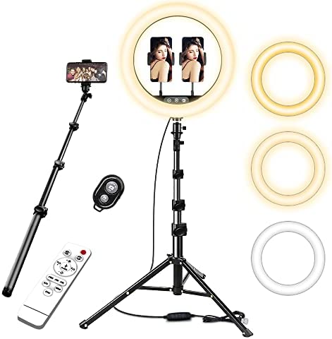 12 Inch Ring Light with Stand, SAVEYOUR Dimmable LED Ring Light with Tripod & Phone Holder, Lighting for Live Stream/Makeup/Video/Camera/YouTube, Compatible with iPhone Android