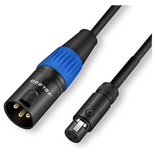XLR Male to Mini XLR Female Adapter Cable, 3-pin XLR Male to 3-pin Mini XLR Female Adapter Cable, 1 Feet - JOLGOO