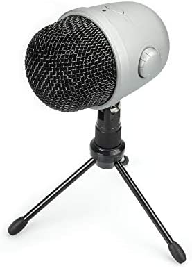 Amazon Basics Desktop Mini Condenser Mic Microphone - Silver