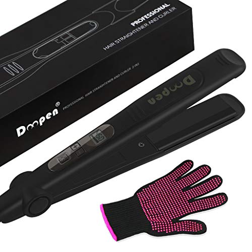Professional Hair Straightener,Hair Straightener for Thick Hair with Salon High Heat 450℉/230℃,LCD Digital Display, Heats Up Faster,Dual Voltage,1.2inch(Black)