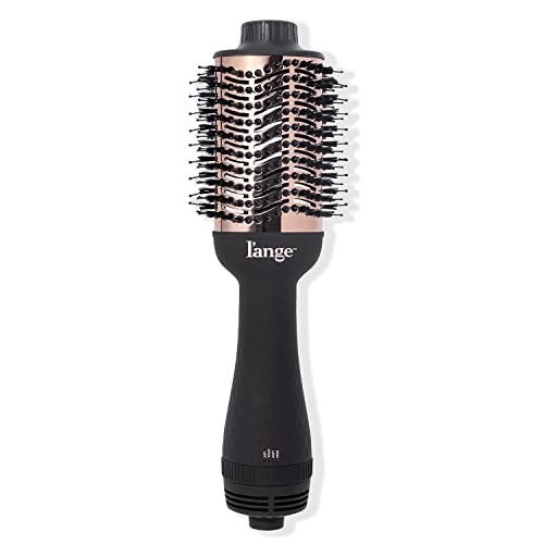 LANGE HAIR Le Volume 2-in-1 Titanium Brush Dryer Black | 75MM Hot Air Blow Dryer Brush in One with Oval Barrel | Hair Styler for Smooth, Frizz-Free Results for All Hair Types