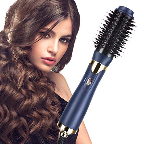 Hair Dryer Brush Hot Air Brush Negative Ion Ceramic Blow Dryer Brush One Step Hair Dryer & Volumizer 4 in 1 Straightener Curler Styler for Smooth Soft and Frizz-Free Hair (2.18*1.69*13.7 inch)