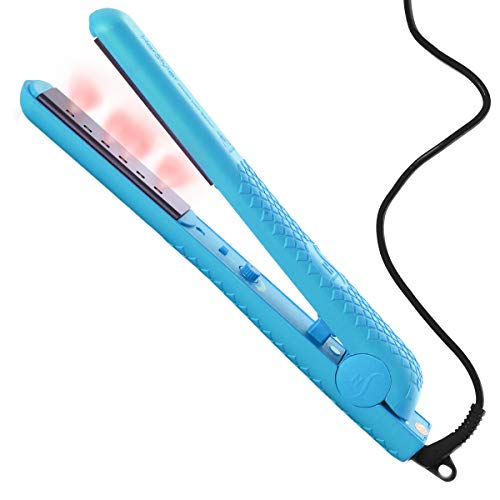 HerStyler Luxe Infrared Flat Iron - Boost Hair Growth with This Ceramic Flat Iron - Anti-Frizz Hair Straightener to Protect Hair - Enticing Dual Voltage Flat Iron for Silky Hair (Black)