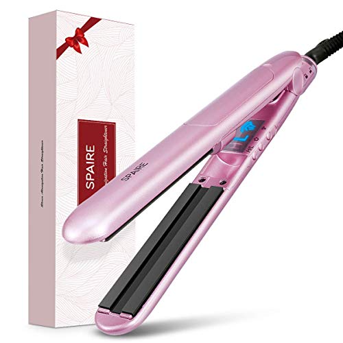 Hair Straightener, Straightens & Curls with Adjustable Temp, Professional Glider Suitable for All Hair Types Makes Hair Shiny by spaire