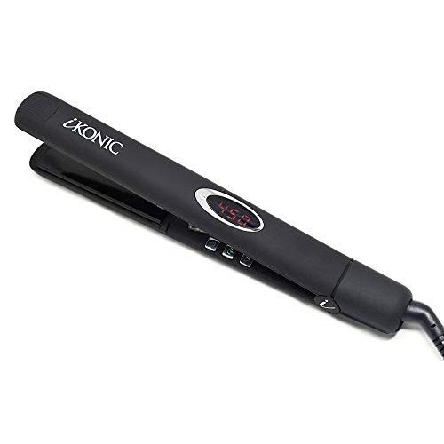 iKonic Tourmaline Ceramic Hair Straightener u2013 Infrared Flat Iron with Digital Temperature Control Smooths, Styles All Hair u2013 Easy to Use Anti Frizz Hair Products for Women, Men u2013 Supernova by iKonic (Black)