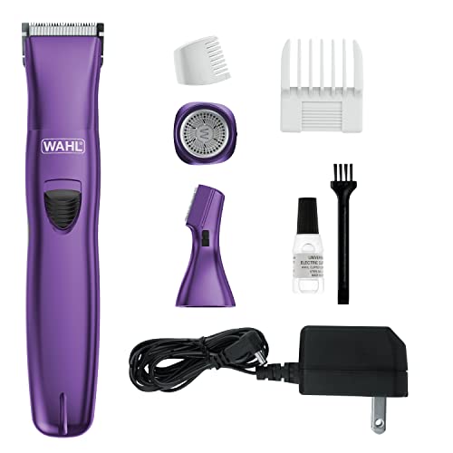 Wahl Pure Confidence Rechargeable Electric Trimer, Shaver, & Detailer for Smooth Shaving & Trimming of The Face, Under Arm, Eyebrows, & Bikini Areas u2013 Model 9865-100,Purple