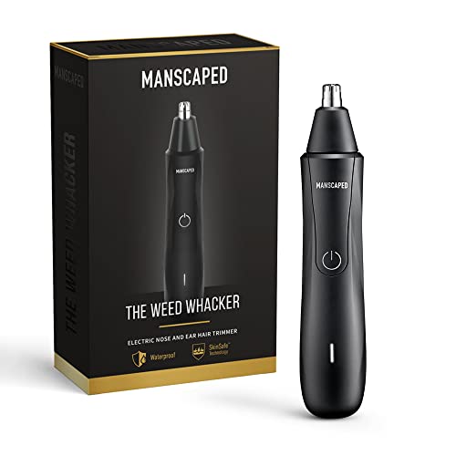 MANSCAPED™ The Weed Whacker™ Nose and Ear Hair Trimmer u2013 9,000 RPM Precision Tool with Rechargeable Battery, Wet/Dry, Easy to Clean, Hypoallergenic Stainless Steel Replaceable Blade