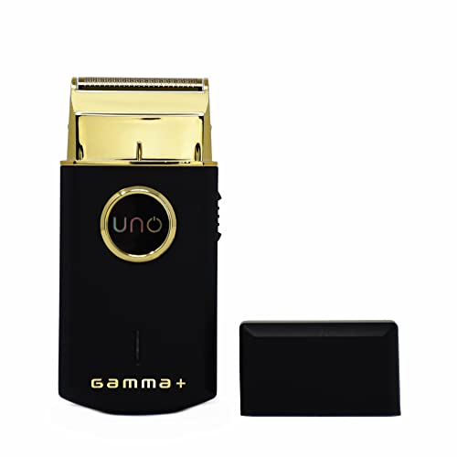 GAMMA+ Uno Mini Travel Mens Corded-Cordless Foil Shaver, USB Rechargeable, Pocket-Sized Black