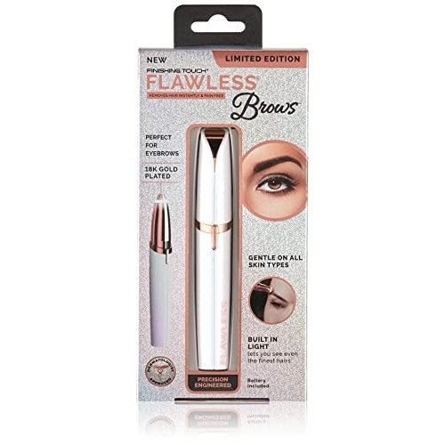 Finishing Touch Flawless Brows Eyebrow Pencil Hair Remover and Trimmer, Pink