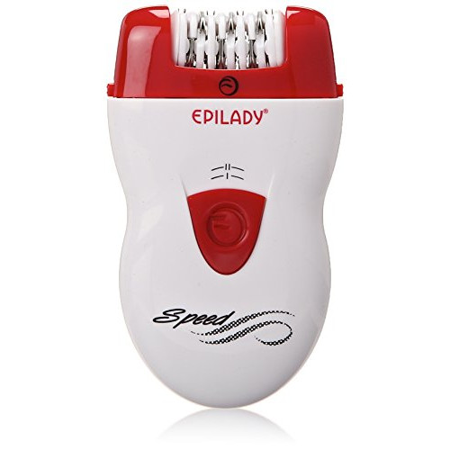 Epilady Speed Corded Epilator - Hair Removal Epilator for Women and Men, Hair Remover for Arms, Legs, Underarms, Bikini Area, and Face, Two Speeds, White/Red