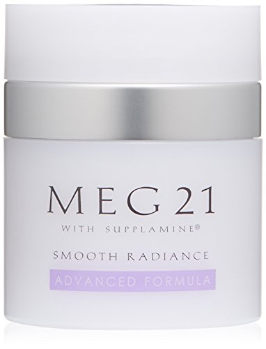 MEG 21 Smooth Radiance Advanced Formula. Clinically proven. 1.7 oz airless pump. For skin agingu2019s toughest challenges. Repairs and firms for mature women and men face, jowls, neck and décolletage.