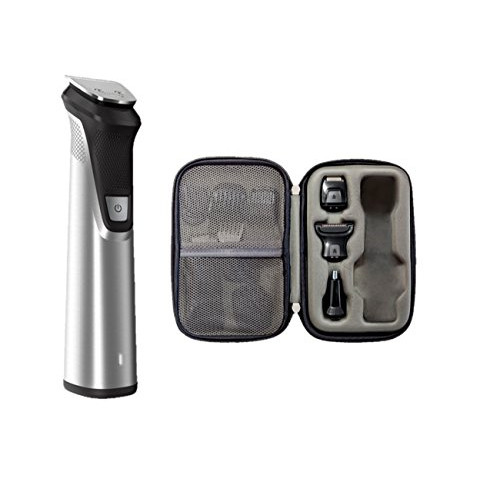 Philips Norelco Multi Groomer - 25 Piece Mens Grooming Kit for Beard, Body, Face, Nose, and Ear Hair Trimmer,Shaver, and Clipper with Premium Storage Case - NO BLADE OIL NEEDED, MG7770/49