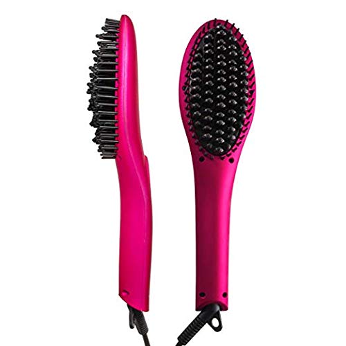 Nubi Hair Simply Sleek Ceramic Hair Straightening Brush (Pink)