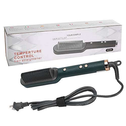 Hair Straightener and Curler 2 In 1, Professional Hair Straightening Comb with Anti?scalding Comb Teeth Design, Fast Heating Straightening Curling Dual Use