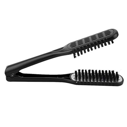 Huayuho Ceramic Straightening Comb Double Sided Brush Clamp Hair Comb Hairstylig Tool Sided Brush