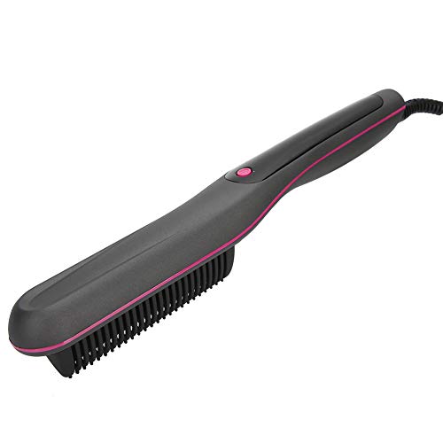 Multifunctional Ceramic Ion Electric Hair Straightener, Mini High Temperature Straightening Iron with Comb Tooth Anti-scalding design, Hair Straightener, Fast Heating, Adjustable 180-230 ° C(gray)