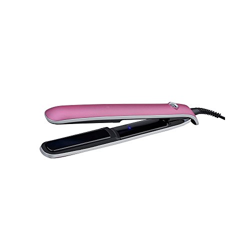 Xenia Paris Sleek Ceramic Rubber Touch Hair Straightener Flat Iron, Pink